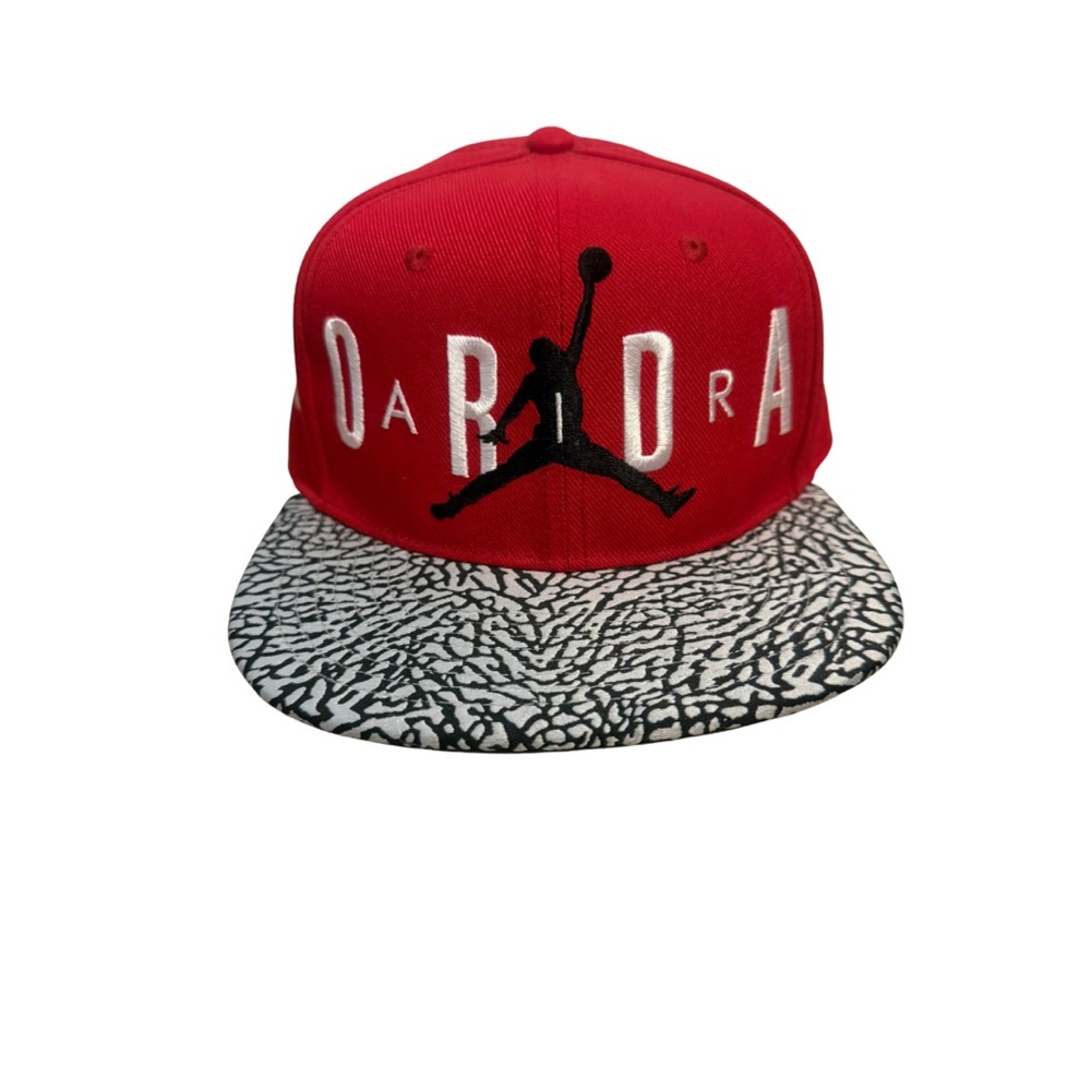 Jordan Kids Red and Black Patterned Hat